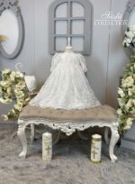 embroidered sequins short girls baptism dress 001