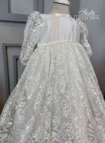 embroidered sequins short girls baptism dress 002