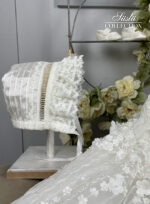 silk slub 3d lace girls baptism dress 05