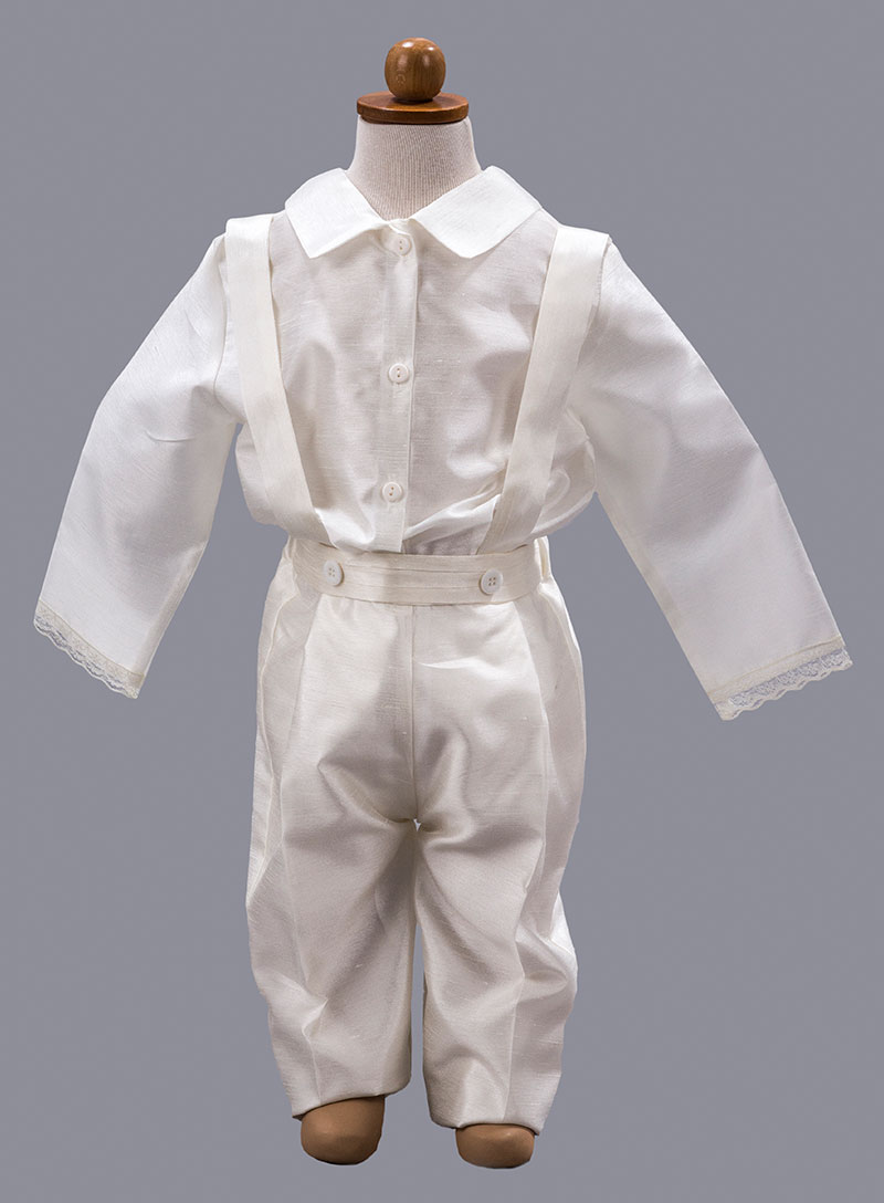 Beyaz Gömlekli Salopet Erkek Vaftiz Takımı · Erkek Bebek