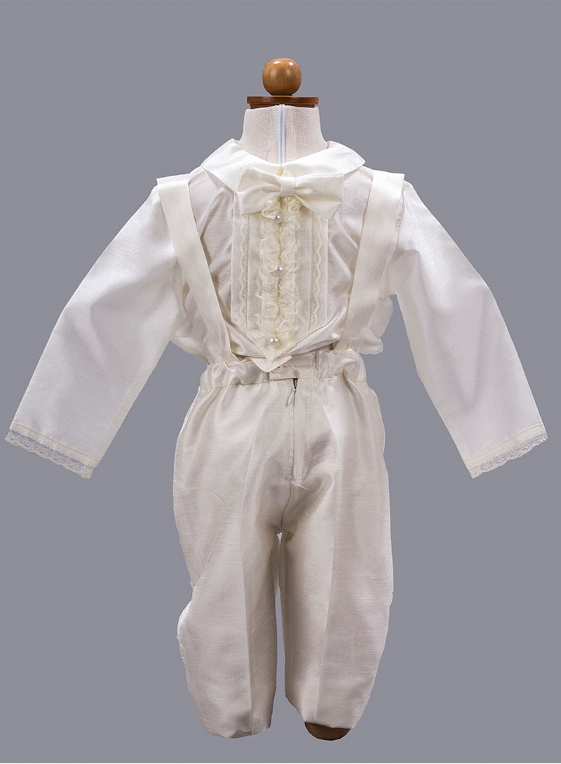 Beyaz Gömlekli Salopet Erkek Vaftiz Takımı · Erkek Bebek
