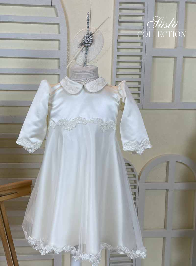 bib collar embroidered girl baptism dress 03
