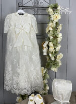 french lace long baptism dress girls baptism dress 002
