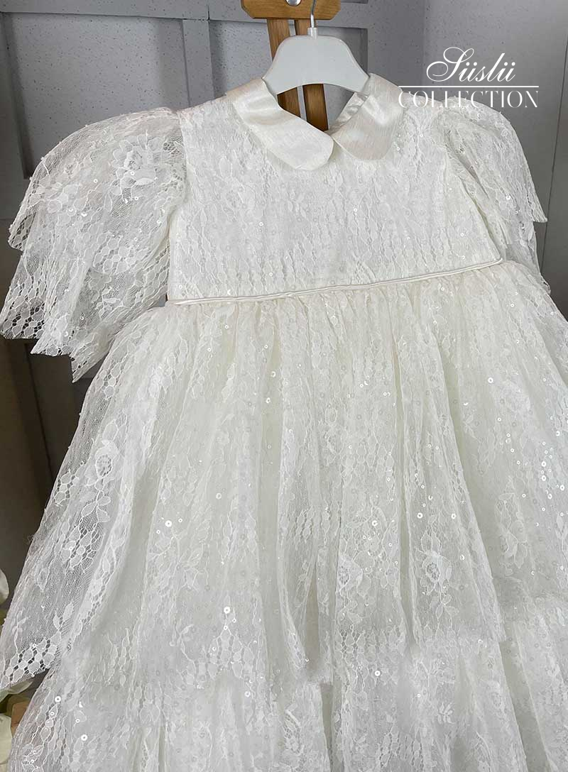 girls baptism dress with tiered skirt baby girl baptism gowns 02