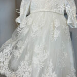 lace flower embroidered christening gown 05