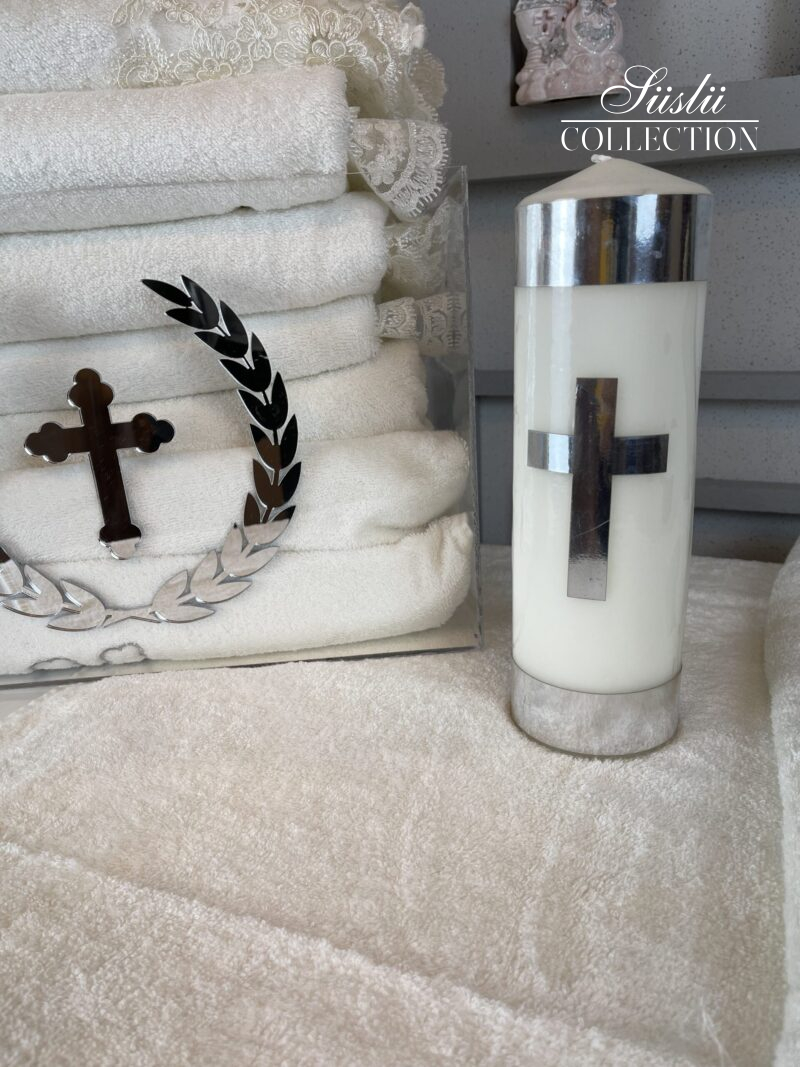 silver cross detail baptism candle baptism accessories 02