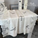 silver embroidered lacy baptism towel 04