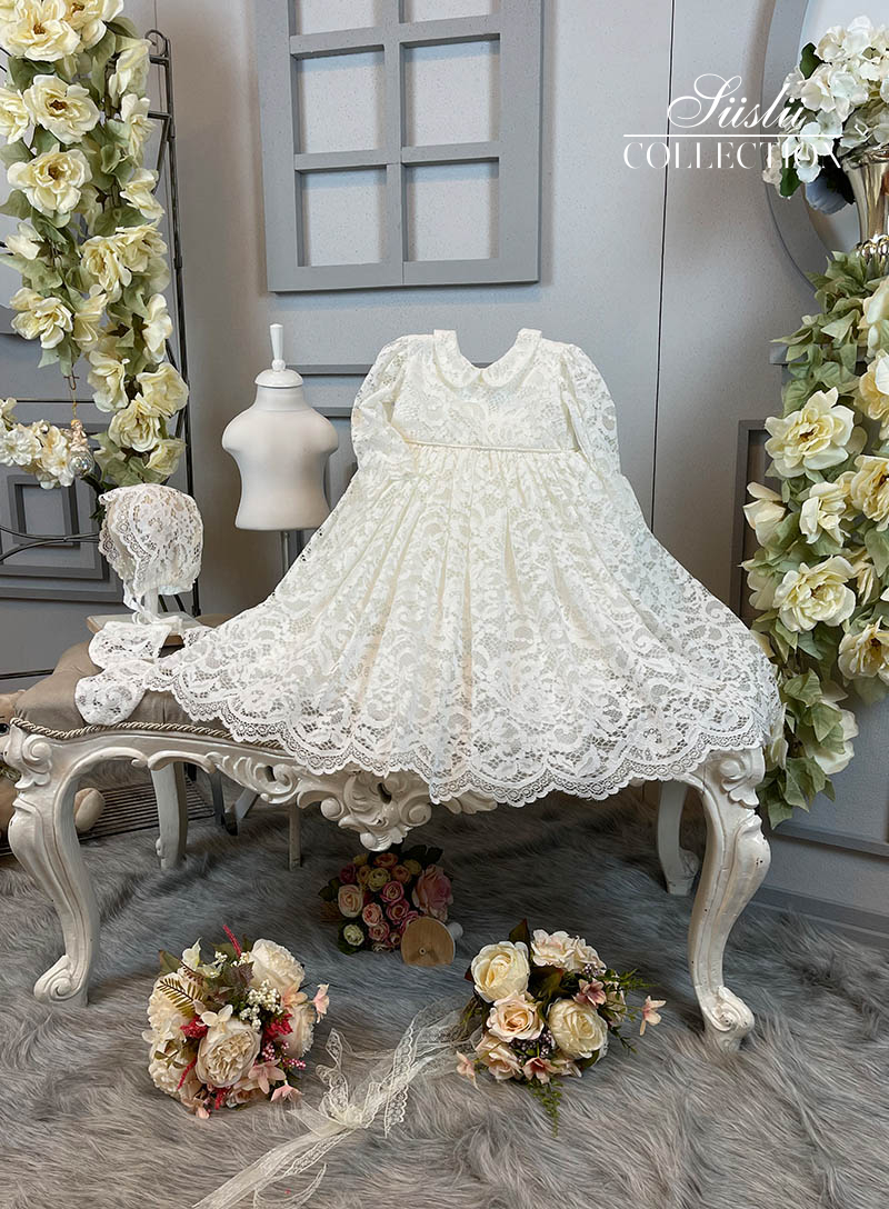 special lace embroidered baptism gown 01