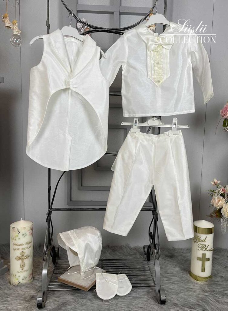 white shirt salopet boy baptism set baby boy baptism dress 01
