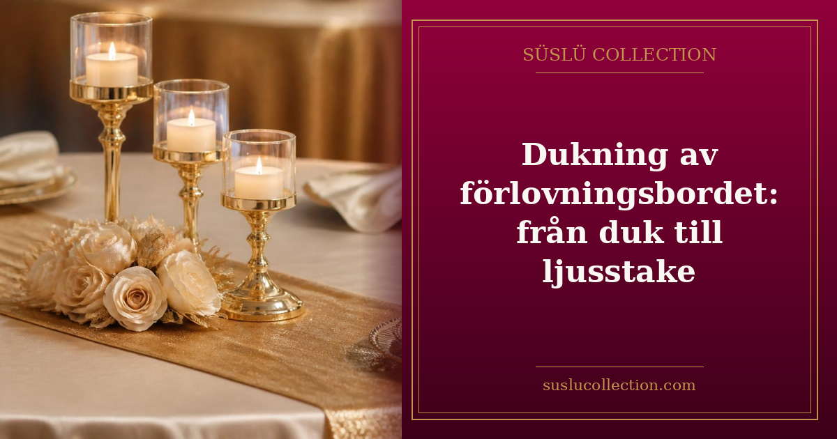 Dukning av förlovningsbordet: från duk till ljusstake