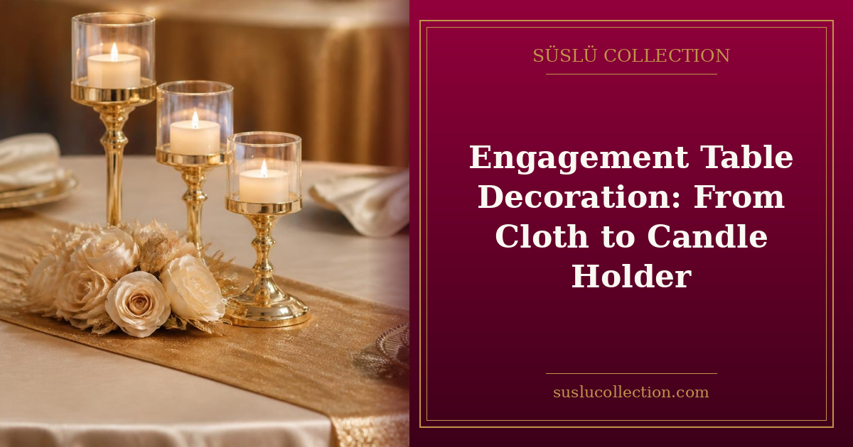 Engagement Table Decoration: From Cloth to Candle Holder